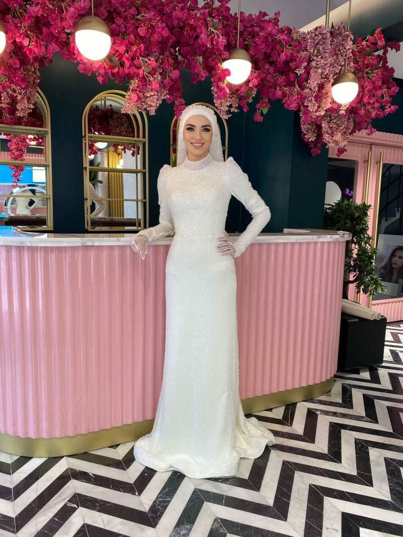 2021 modele sukni ślubnych hidżabu