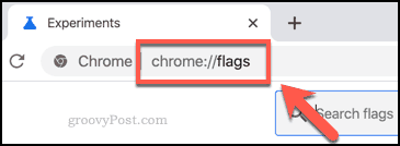 Menu Flagi Chrome dostępne z paska adresu