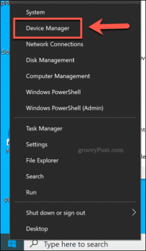 Dostęp do Menedżera urządzeń z menu Start w systemie Windows 10