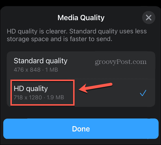 jakość HD WhatsApp