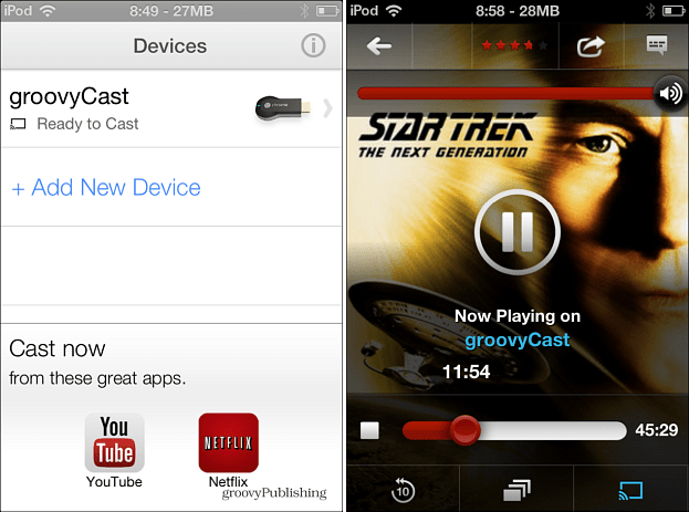 Aplikacja Chromecast na iOS