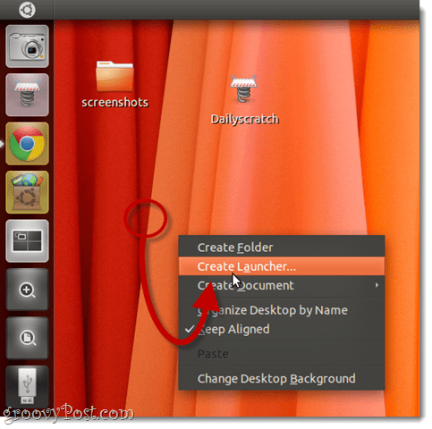 tworzyć wyrzutnie w Ubuntu