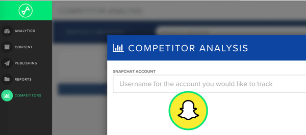 Dodaj nazwę użytkownika Snapchata konkurenta, którego chcesz śledzić w Snaplytics.