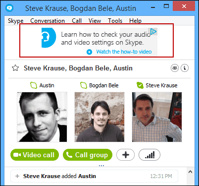 Reklama banerowa Skype