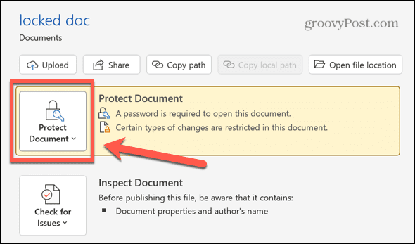 Word Protect dokument