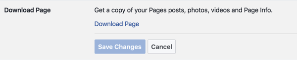 Postępuj zgodnie z instrukcjami, aby zażądać archiwum strony na Facebooku.