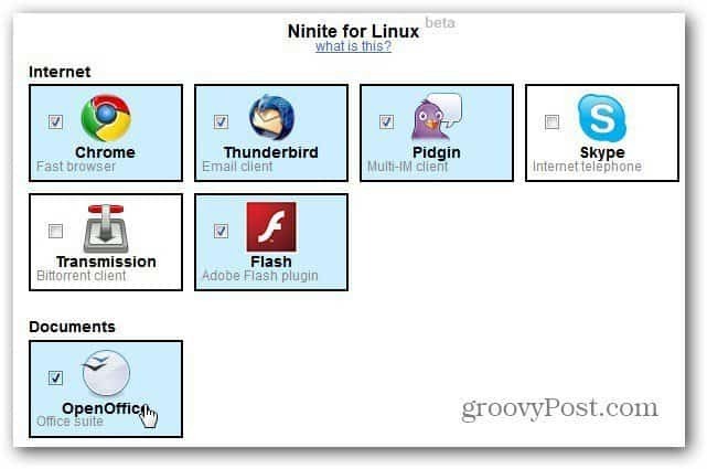 Witryna Ninite dla systemu Linux