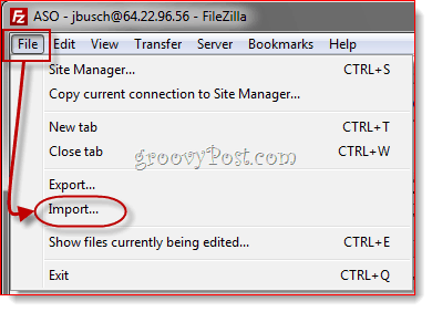 Importowanie wpisów FileZilla Site Manager