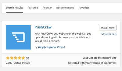 plugin pushcrew wordpress