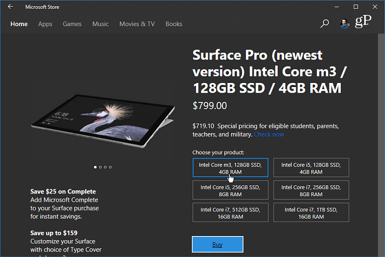 Aplikacja Surface Hardware Microsoft Store