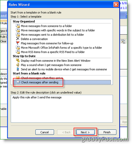 Utwórz nową regułę i alert programu Outlook