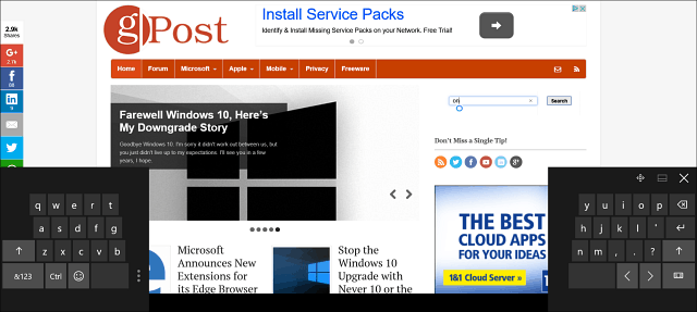Wskazówka dla systemu Windows 10: Podziel klawiaturę ekranową w trybie tabletu