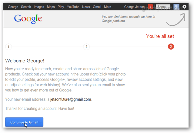kontynuuj do Gmaila