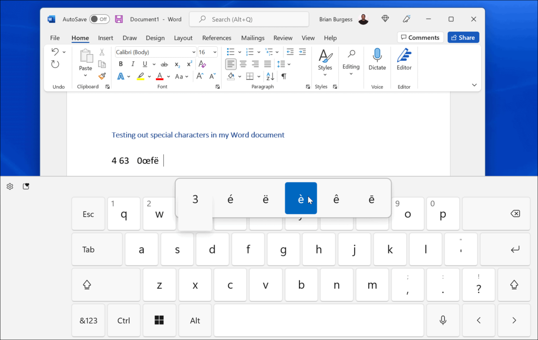 specjalne klawiatury dotykają Windows 11