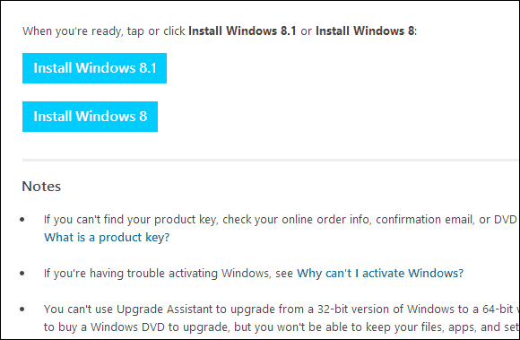 Strona pobierania systemu Windows 8.1