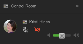 panel aplikacji Google + Hangouts Control Room