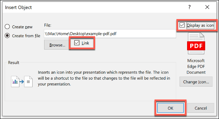 Wstawianie pliku PDF jako obiektu w programie PowerPoint