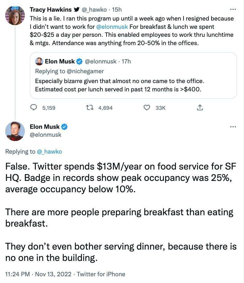 Elon Musk i Tracy Hawkins pokłócili się na Twitterze