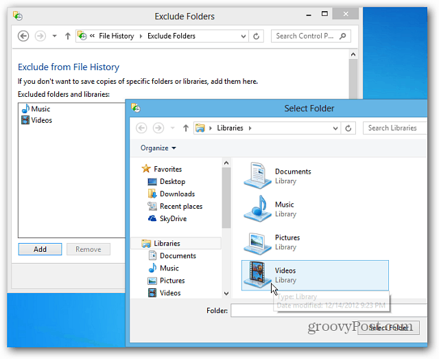 Skonfiguruj historię plików systemu Windows 8, aby odzyskać usunięte pliki