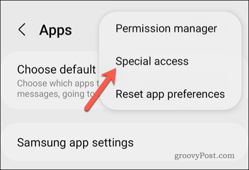 Otwieranie menu specjalnego dostępu w systemie Android