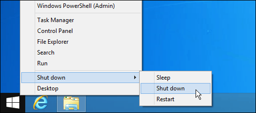 Zamknij przycisk Start systemu Windows 8.1