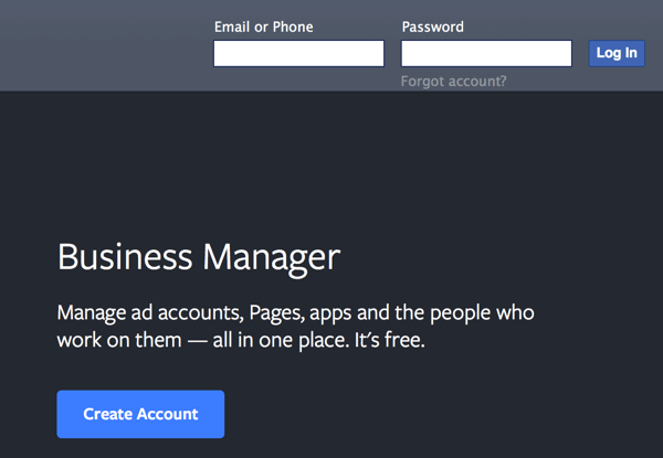 facebook business manager załóż konto