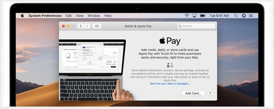 macOS dodaj Apple Pay