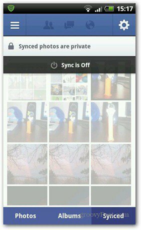 Synchronizacja zdjęć na Facebooku jest wyłączona