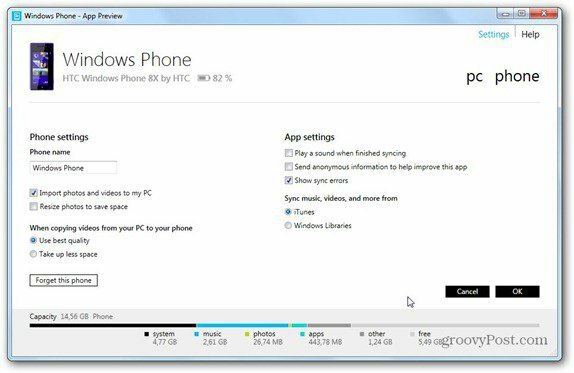Windows Phone 8 Ustawienia Windows Phone