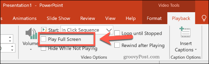 Ustawienie wideo do odtwarzania na pełnym ekranie w programie PowerPoint