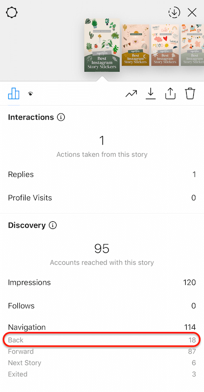dane z historii z Instagrama pokazujące krany z Twojej historii