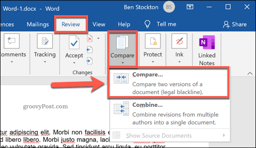 Porównanie dwóch dokumentów Microsoft Word