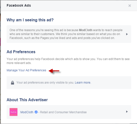 preferencje reklam na Facebooku