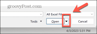 Excel otwarta strzałka
