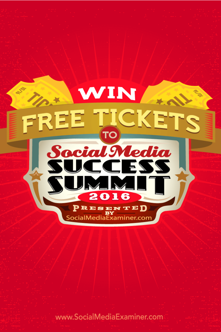 Dowiedz się, jak wygrać darmowy bilet na Social Media Success Summit 2016.
