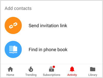 YouTube Dodaj opcje kontaktów