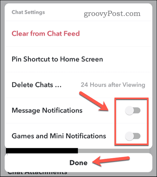 Wyłącz powiadomienia czatu na Snapchacie