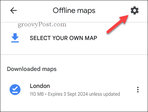 Ustawienia map Google Maps offline