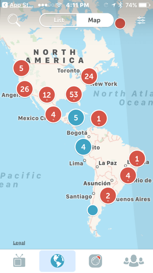 Mapa Periscope ułatwia widzom znajdowanie transmisji na żywo z całego świata.
