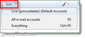 przycisk synchronizacji poczty na żywo systemu Windows