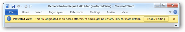 Wyłącz widok chroniony dla załączników programu Outlook