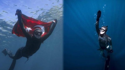 Historyczne nurkowanie na Antarktydzie od narodowego sportowca Şahiki Ercümen