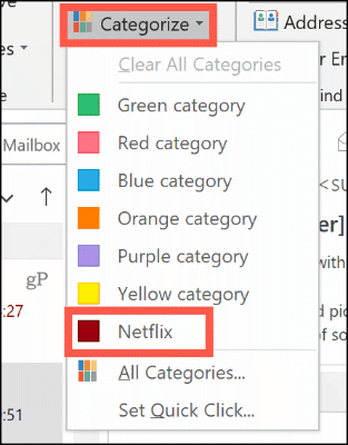 Ręcznie ustaw kategorię kolorów w programie Outlook