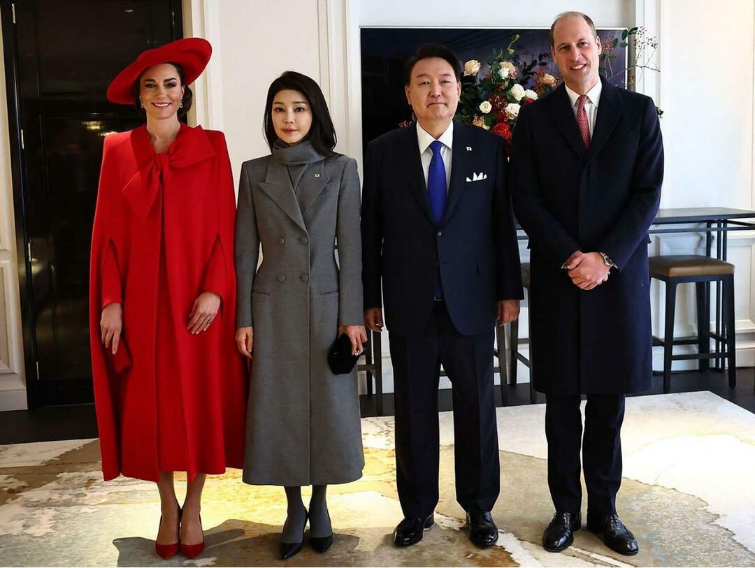 Kate Middleton i książę William z prezydentem Korei Południowej Yoon Suk Yeol i jego żoną Kim Keon Hee