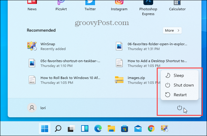 Brak opcji hibernacji w menu Start w systemie Windows 11
