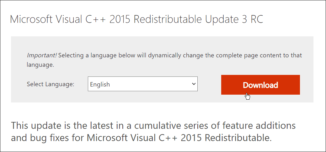 pobierz pakiet redystrybucyjny Microsoft Visual C++
