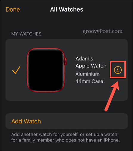 Informacje o zegarku Apple