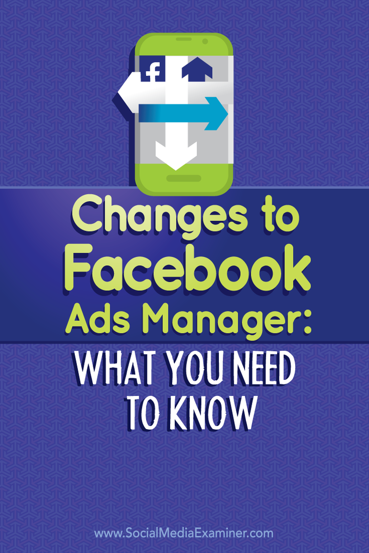 zmiany w menedżerze reklam na Facebooku