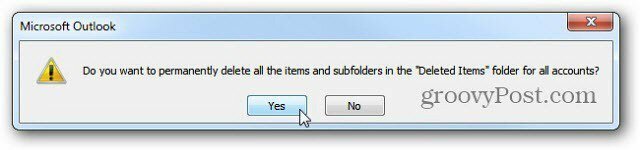 Automatycznie opróżnij usunięte elementy w programie Outlook 2010 przy wychodzeniu