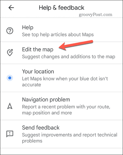Edytuj mapę w Mapach Google
